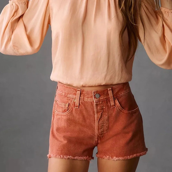 NWT Anthropologie Levis 501n Original Shorts in Copper 28 - Picture 4 of 4